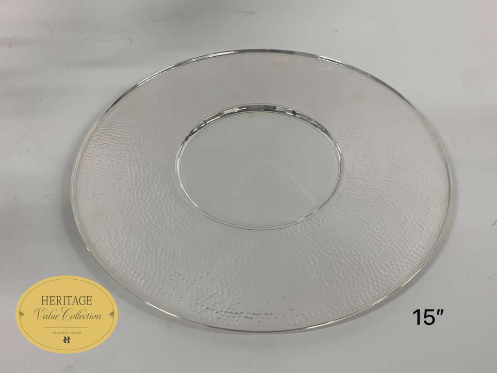 ROUND HAMMERED CANDELABRA TRAY