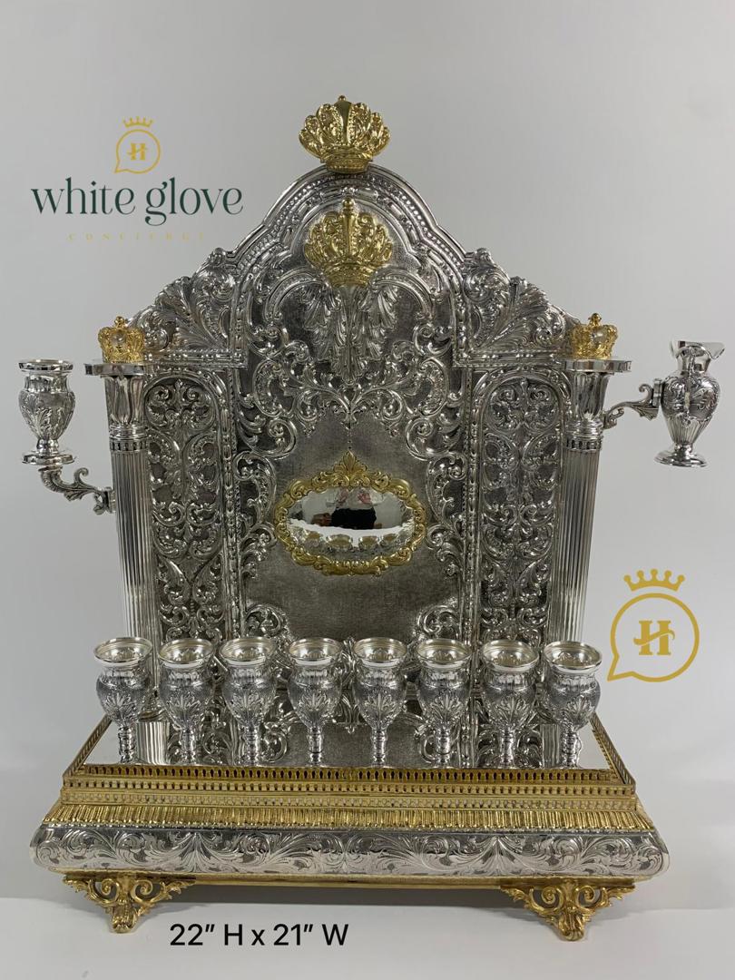 ITALY SILVER & GOLD WALL MENORAH