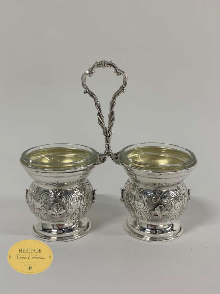 CHASED DOUBLE SALT HOLDER