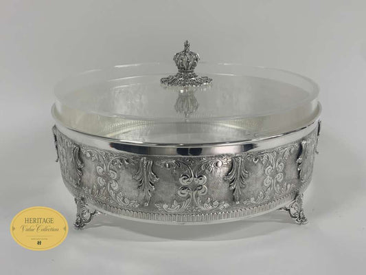 ROUND CHASED MATZAH HOLDER