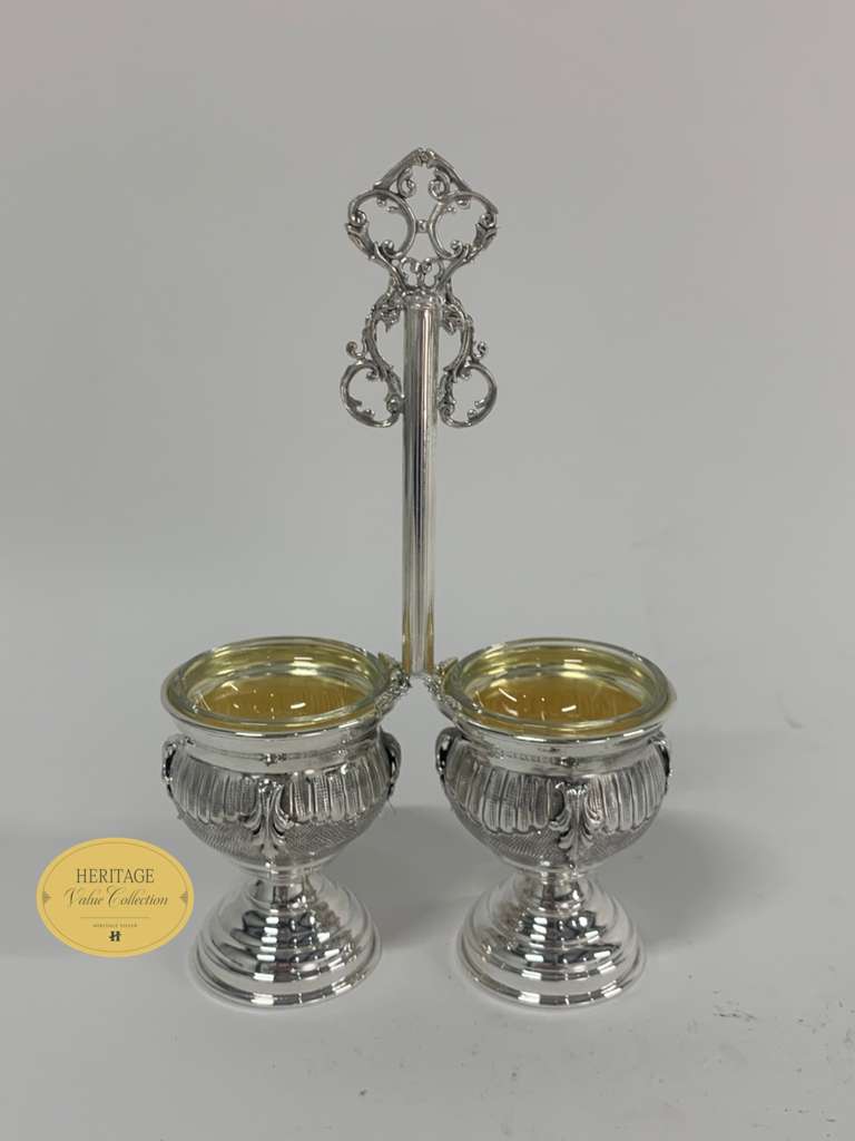 CHASED DOUBLE SALT HOLDER