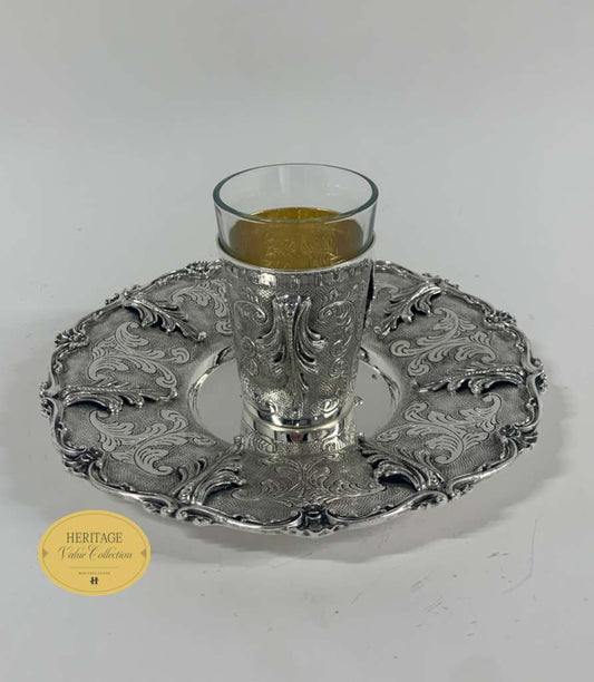 CHASED GLASS BECHER SET