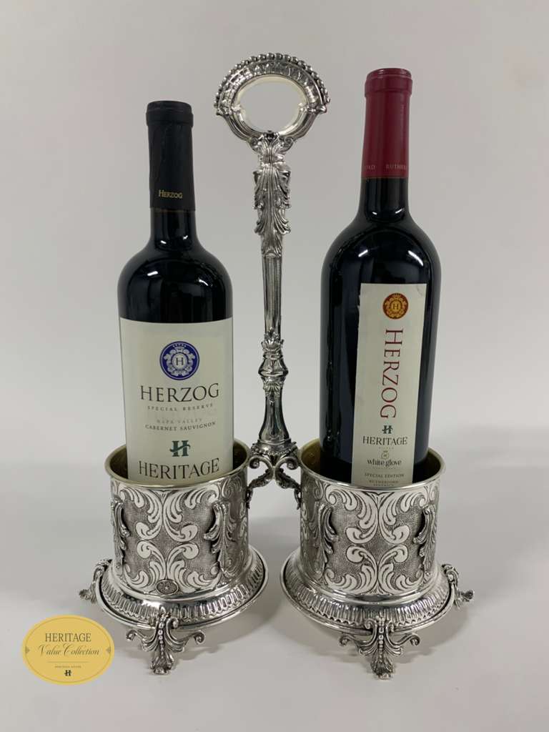 CHASED DOUBLE WINE HOLDER