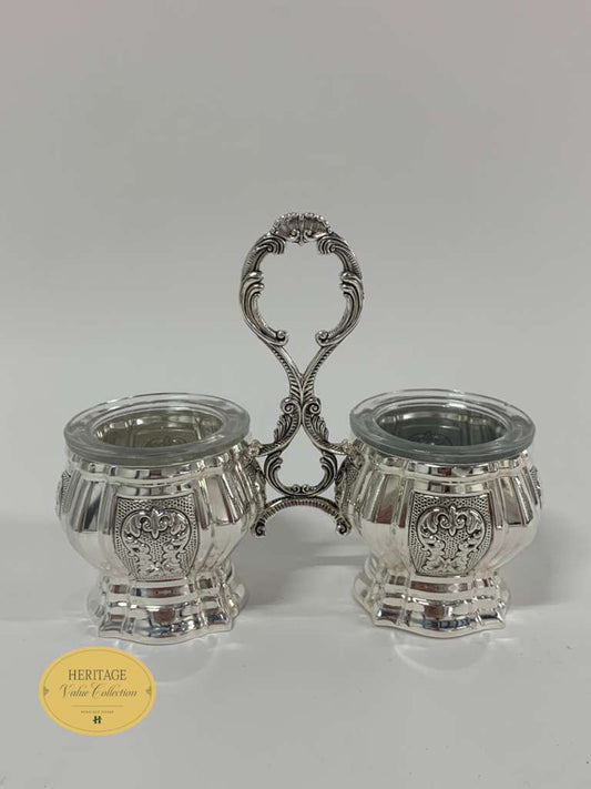CHASED DOUBLE SALT HOLDER
